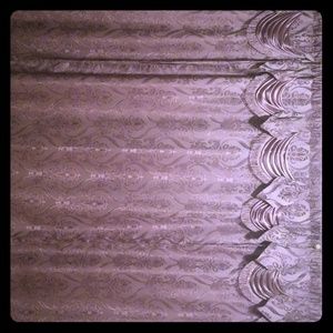 Purple accent floral curtains